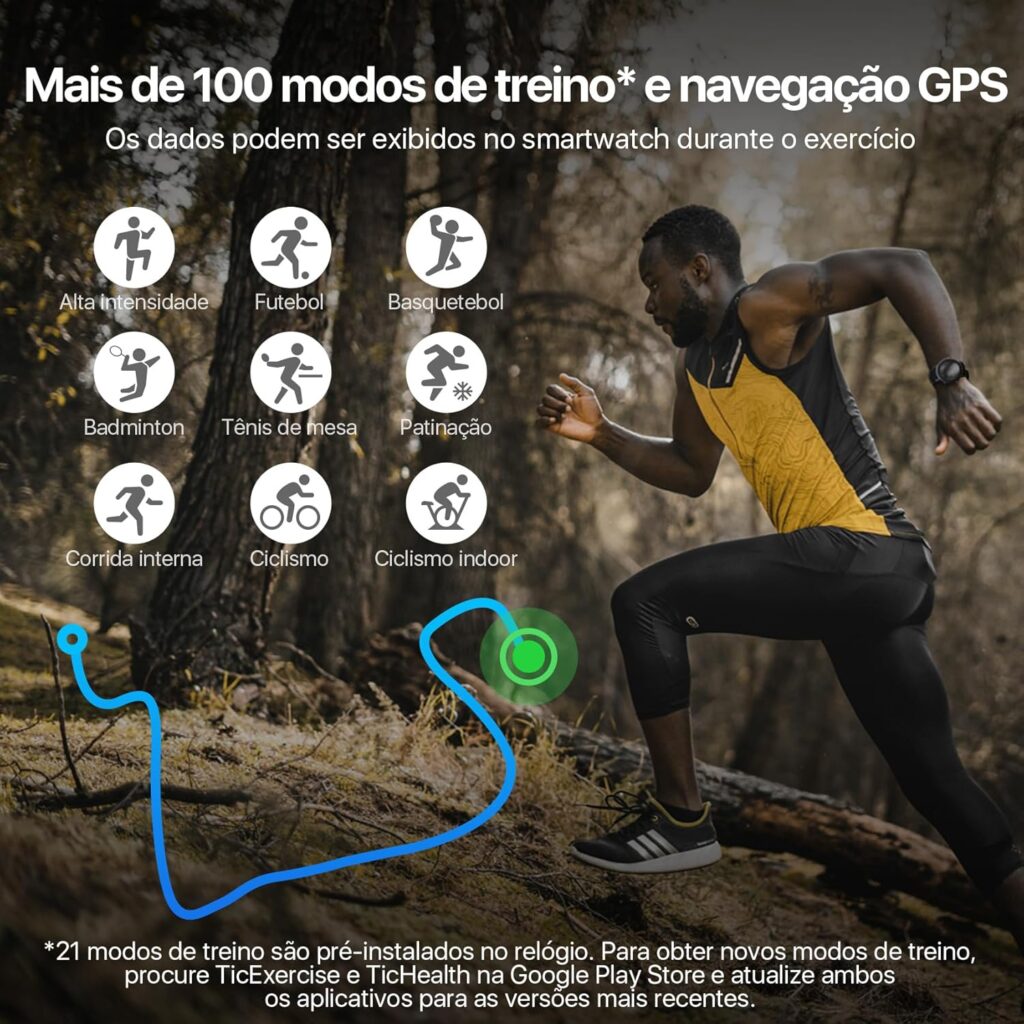 Ticwatch E3 mais de 100 modos de treino
