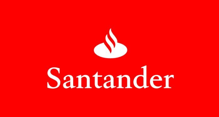 Logo Banco Santander oficial vermelho branco conta sem tarifa digital